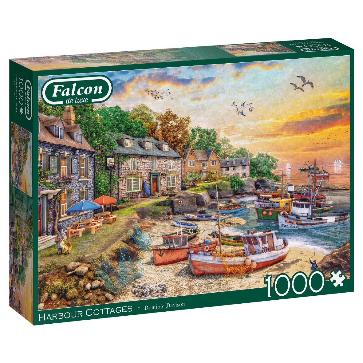 Falcon de Luxe 11294  Puzzle 2 x 1000 Teile The Woodland Cottage Dominic Davison 